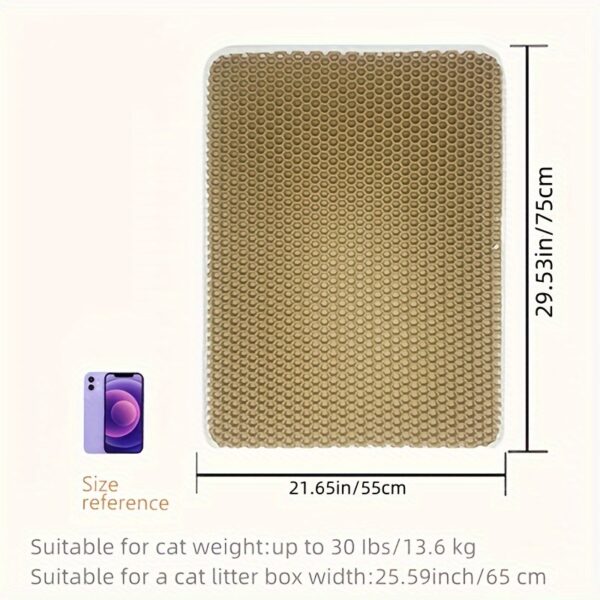 [Popular Choice] Honeycomb Cat Litter Mat, Double-Layer Scatter Control Pad, Waterproof Urine, Washable and Easy to Clean, Phthalate-Free EVA Material, Cat Litter Box, Beautiful - Image 14