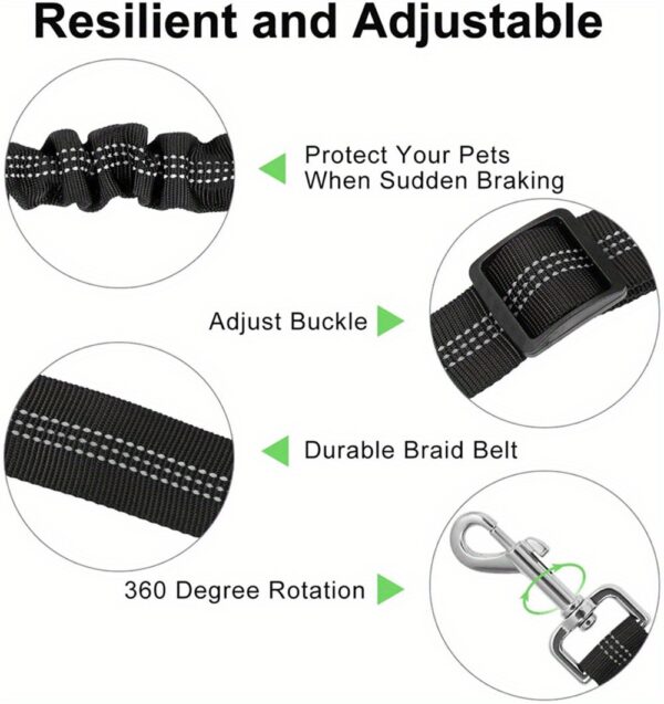 Durable Nylon Dog Seat Belt - Adjustable Car Safety Harness with Leash for Secure Travel - Image 20
