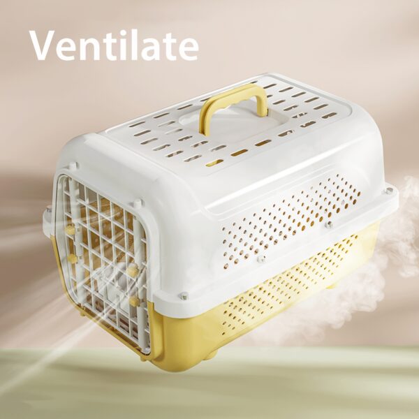 Cats Pet Travel Carrier, Plastic Kennels Rolling Plastic Wire Door Travel Dog Crate - Small - No Wheel, Pet Carrier | Hard-Sided Pet Kennel Ideal for Toy Dog Breeds, Small Cats & Small Animals | Dog Carrier - Image 9
