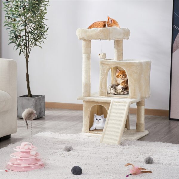 Costoffs 36'' Cat Tree Multilevel Cat Tower with Extra Large Perch & Scratching Posts & Scratching Board for Indoor Cats/ Kittens - Image 11
