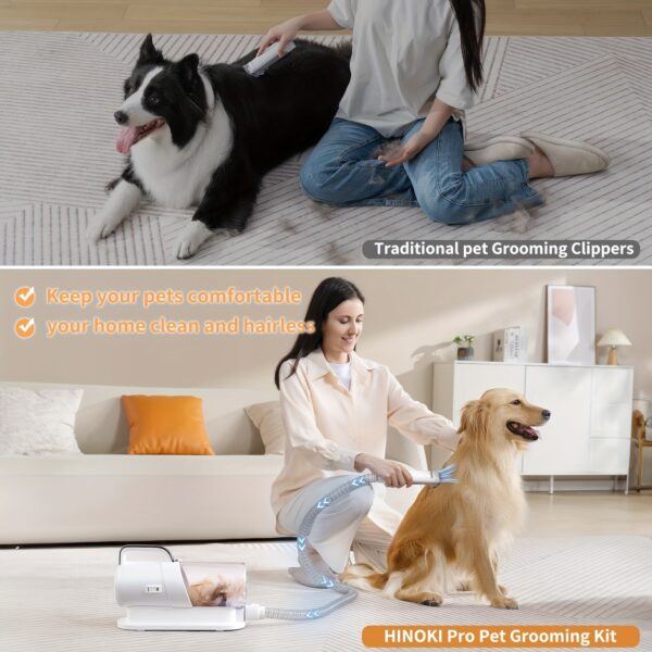 Pro pet Grooming kit Pet Grooming  Vacuum Picks Up 99% Pet Hair 7 Proven Grooming Tools 2.3L Capacity Pet Hair Dust Cup - Image 3