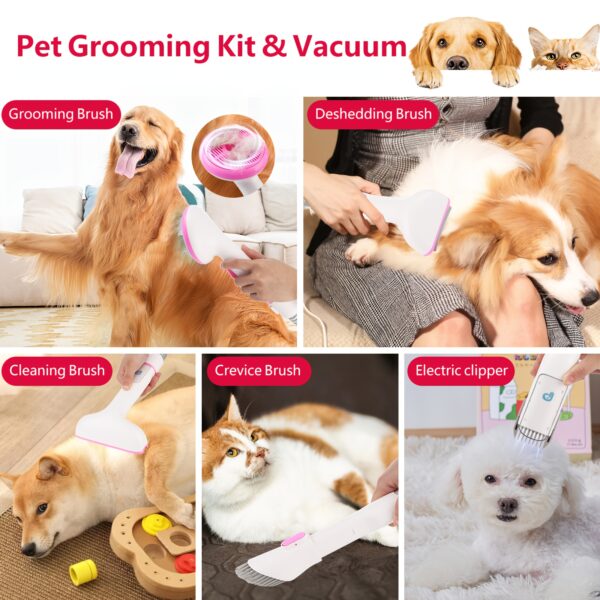 HUFY Pet Grooming Vacuum, Pet Grooming Kit & Vacuum Suction 99% Pet Hair, Dog Vacuum for Shedding Grooming, Low Noise Dog Hair Remover for Shedding Grooming Dogs Cats - Image 6