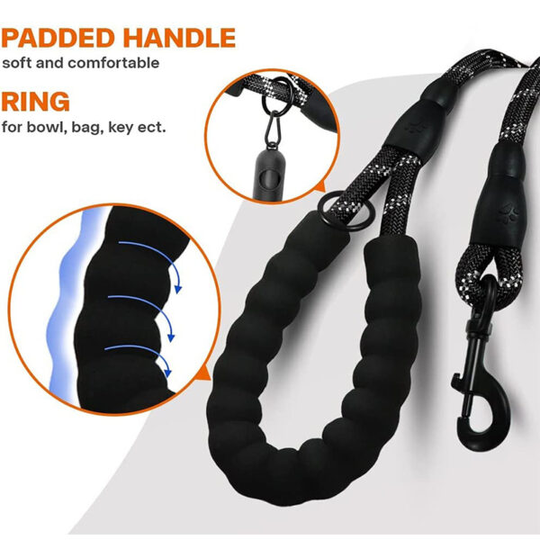 JOYTALE Reflective Dog Leash with Comfortable Padded Handle - Ideal for Small, Medium, and Large Dogs - 4/5/6 FT Length Options Available - Image 6