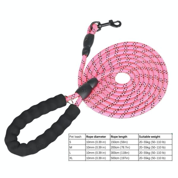 Dog Nylon Leash Lengthened And Reflective Round Rope Small And Medium Cats Dogs Leash Pet Traction Rope - Image 34