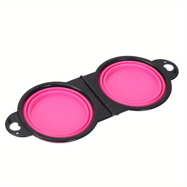 1pc Collapsible Pet Double Bowls Portable Dog Travel Bowl Foldable Dog Food Bowl Water Bowl For Outdoor Traveling Camping Walking Supplies - Image 6