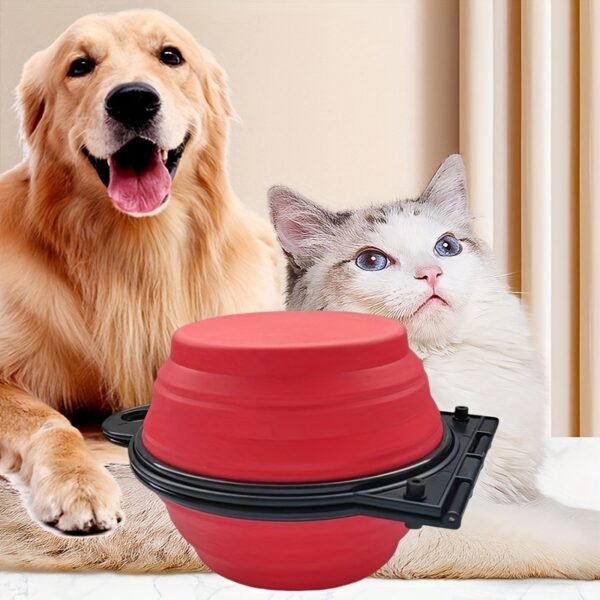 1pc Collapsible Pet Double Bowls Portable Dog Travel Bowl Foldable Dog Food Bowl Water Bowl For Outdoor Traveling Camping Walking Supplies - Image 9