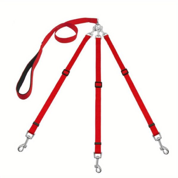 3-Way Dog Leash | Adjustable Nylon Seat Belt for Car Travel, Hiking & Camping | No-Pull Design with Comfort Grip Handle | Multi-Color Options | Secure Clip Attachment for Safe Outdoor Walks, Car Safety Gear | Comfortable Grip Leash | Durable Nylon Leash - Image 5