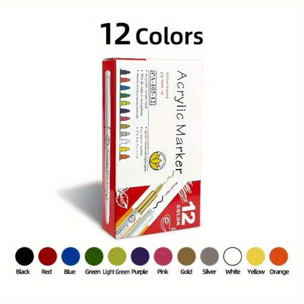 12 Colors Dog Nail Polish Pen Set - Quick-Dry, Easy-to-Use, DIY Beautiful Nails Ideas for Pets - Ideal Gift for Pet Lovers, Pet Costume, Birthday Supplies, and Pet Grooming Kit - Image 3