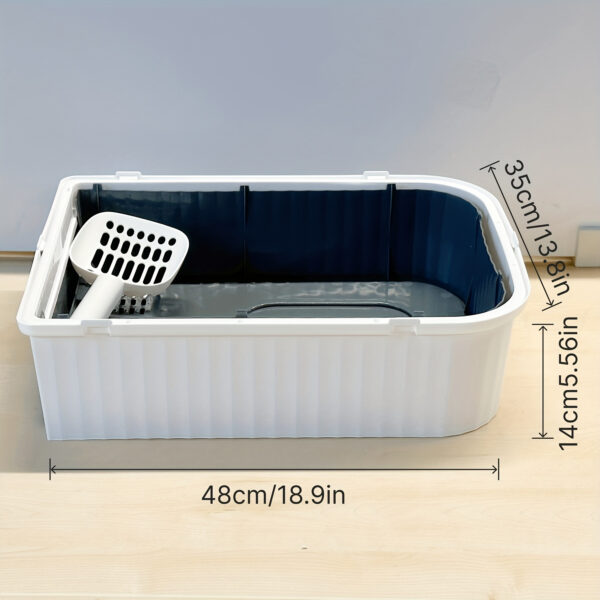 Travel-Ready Foldable Cat Litter Box with Lid, Easy-Clean, Anti-Splash, Includes Scoop, Ideal for Small Spaces - Image 9
