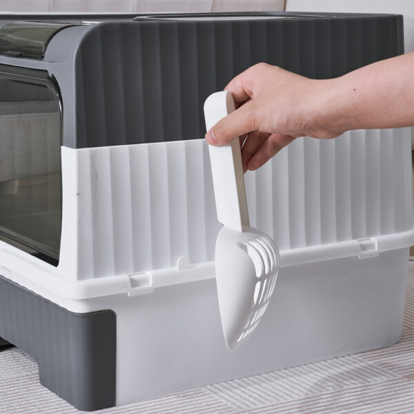 Travel-Ready Foldable Cat Litter Box with Lid, Easy-Clean, Anti-Splash, Includes Scoop, Ideal for Small Spaces - Image 8