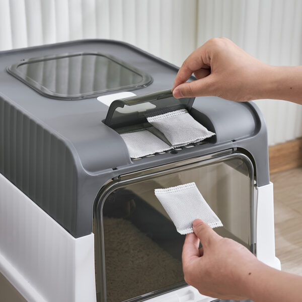 Travel-Ready Foldable Cat Litter Box with Lid, Easy-Clean, Anti-Splash, Includes Scoop, Ideal for Small Spaces - Image 10