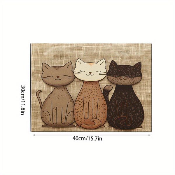 1pc Waterproof & Oil-Resistant Cat Feeding Mat - Easy Clean, All-Season Pet Placemat for Cats and Dogs - Image 4