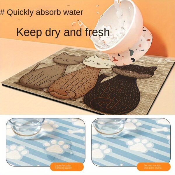 1pc Waterproof & Oil-Resistant Cat Feeding Mat - Easy Clean, All-Season Pet Placemat for Cats and Dogs - Image 7
