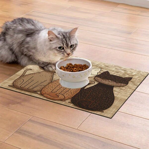 1pc Waterproof & Oil-Resistant Cat Feeding Mat - Easy Clean, All-Season Pet Placemat for Cats and Dogs - Image 2