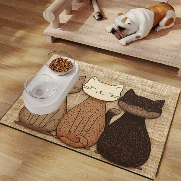1pc Waterproof & Oil-Resistant Cat Feeding Mat - Easy Clean, All-Season Pet Placemat for Cats and Dogs - Image 3