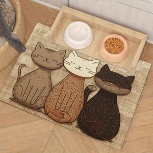 1pc Waterproof & Oil-Resistant Cat Feeding Mat - Easy Clean, All-Season Pet Placemat for Cats and Dogs