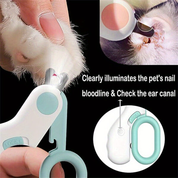 1pc LED-Lit Precision Pet Grooming Kit: Ergonomic, Stainless Steel Dog & Cat Nail Clippers, Battery Operated for Safe, Cordless Use - For Pet Owners - Suitable for Home Grooming - Perfect Gift for Pet Lovers - Image 9