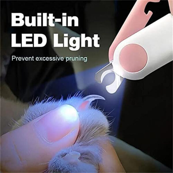 1pc LED-Lit Precision Pet Grooming Kit: Ergonomic, Stainless Steel Dog & Cat Nail Clippers, Battery Operated for Safe, Cordless Use - For Pet Owners - Suitable for Home Grooming - Perfect Gift for Pet Lovers - Image 4