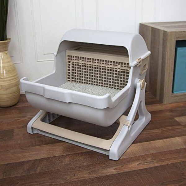 quick cleaning cat litter box Luxury cat toilet (white/milk brown) - Image 7