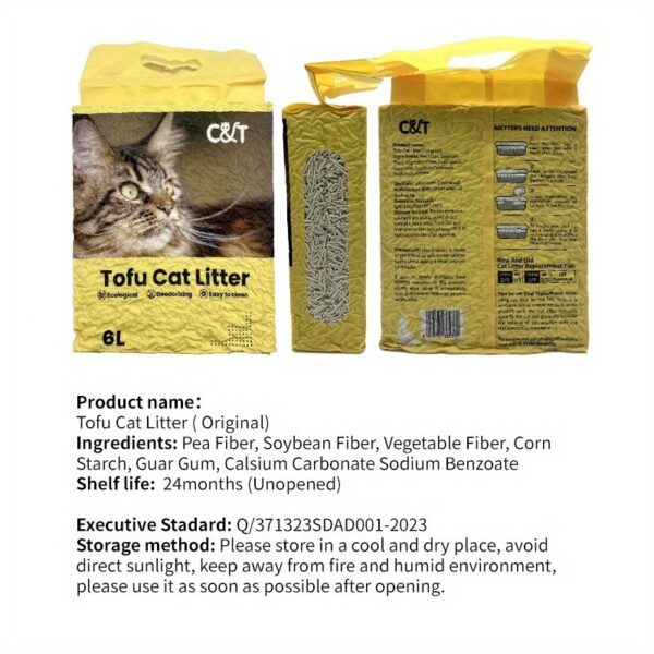 Ultra-Absorbent Tofu Cat Litter - Natural, Odor-Eliminating, Dust-Free & Easy To Clean - Image 2