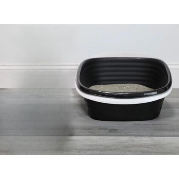 Sifting Cat Litter Box, 2 Open Top Plastic Cat Litter Pans and Cat Litter Tray, Large, Black - Image 2