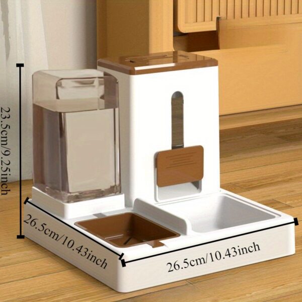 1pc Automatic Pet Feeder and Water Dispenser, Large Capacity Plastic Bowl for Cats and Dogs, Dry and Wet Separation, No Battery Required, Indoor Feeding System - Image 9
