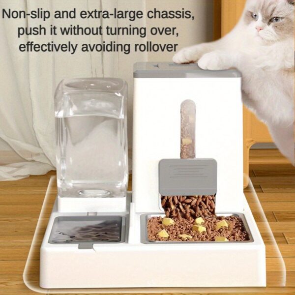 1pc Automatic Pet Feeder and Water Dispenser, Large Capacity Plastic Bowl for Cats and Dogs, Dry and Wet Separation, No Battery Required, Indoor Feeding System - Image 13