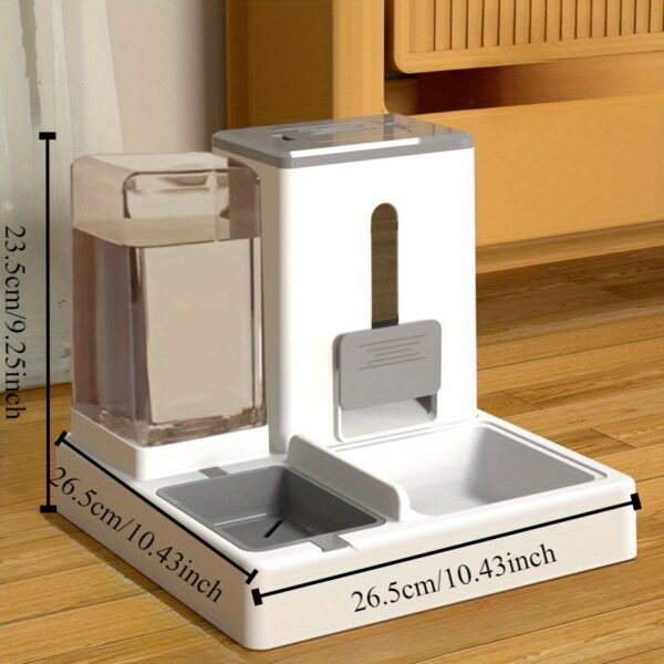 1pc Automatic Pet Feeder and Water Dispenser, Large Capacity Plastic Bowl for Cats and Dogs, Dry and Wet Separation, No Battery Required, Indoor Feeding System - Image 6