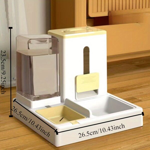 1pc Automatic Pet Feeder and Water Dispenser, Large Capacity Plastic Bowl for Cats and Dogs, Dry and Wet Separation, No Battery Required, Indoor Feeding System - Image 8