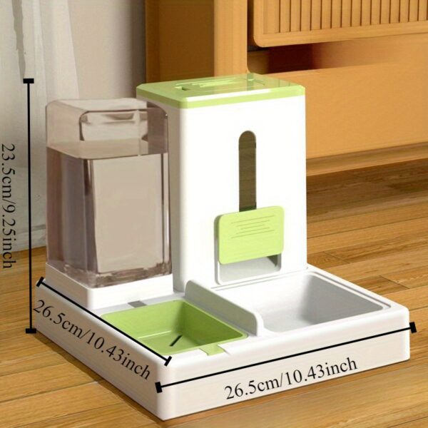 1pc Automatic Pet Feeder and Water Dispenser, Large Capacity Plastic Bowl for Cats and Dogs, Dry and Wet Separation, No Battery Required, Indoor Feeding System - Image 7