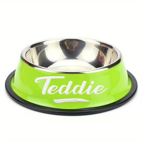 Customizable Anti Slip Stainless Steel Pet Bowl - Personalized with Name for Cats and Dogs Food and Water Supply - Image 6