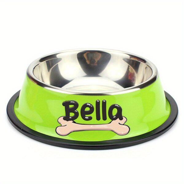 Customizable Anti Slip Stainless Steel Pet Bowl - Personalized with Name for Cats and Dogs Food and Water Supply - Image 9