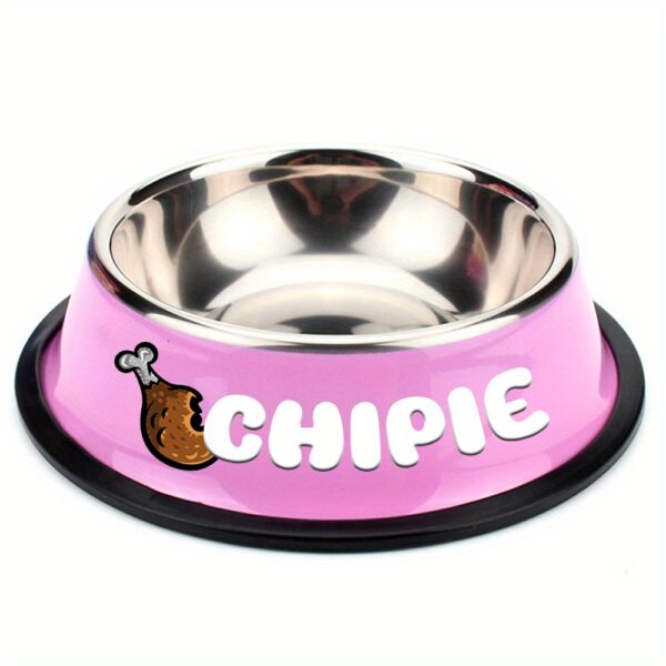 Customizable Anti Slip Stainless Steel Pet Bowl - Personalized with Name for Cats and Dogs Food and Water Supply - Image 23
