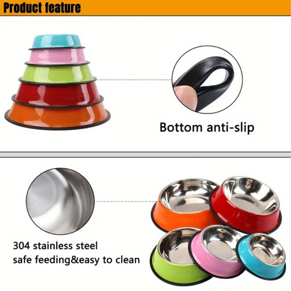 Customizable Anti Slip Stainless Steel Pet Bowl - Personalized with Name for Cats and Dogs Food and Water Supply - Image 5