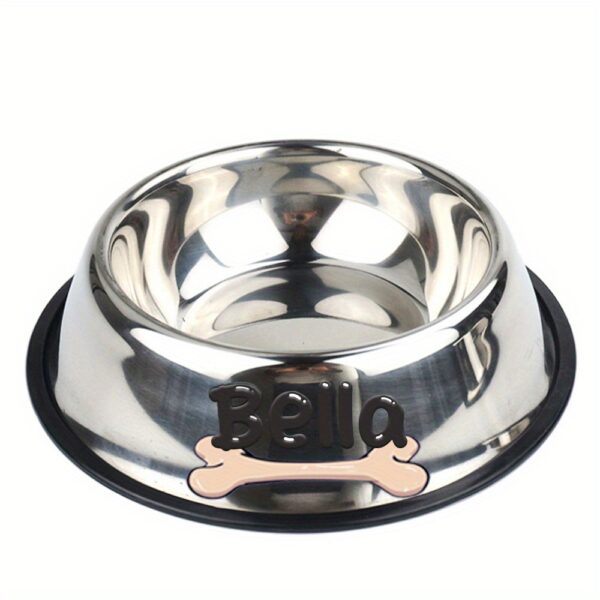 Customizable Anti Slip Stainless Steel Pet Bowl - Personalized with Name for Cats and Dogs Food and Water Supply - Image 29