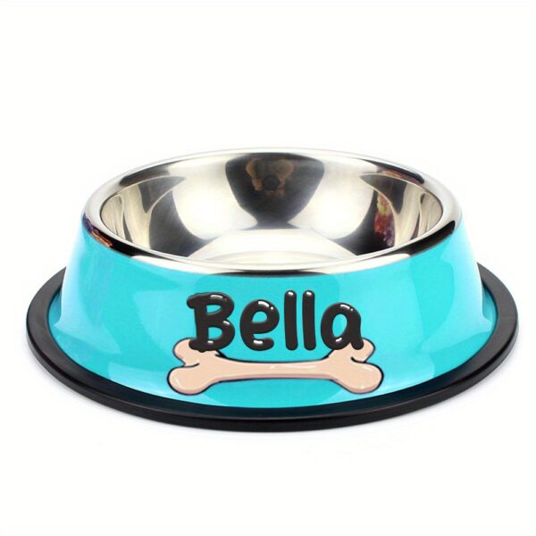 Customizable Anti Slip Stainless Steel Pet Bowl - Personalized with Name for Cats and Dogs Food and Water Supply - Image 19