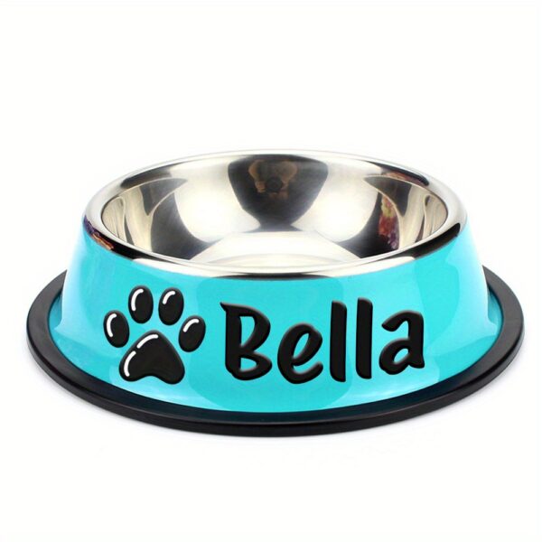 Customizable Anti Slip Stainless Steel Pet Bowl - Personalized with Name for Cats and Dogs Food and Water Supply - Image 17