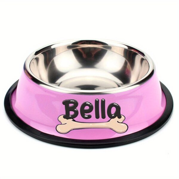 Customizable Anti Slip Stainless Steel Pet Bowl - Personalized with Name for Cats and Dogs Food and Water Supply - Image 24