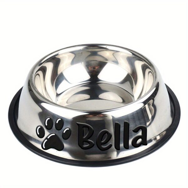 Customizable Anti Slip Stainless Steel Pet Bowl - Personalized with Name for Cats and Dogs Food and Water Supply - Image 27