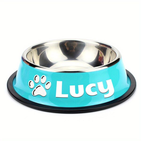 Customizable Anti Slip Stainless Steel Pet Bowl - Personalized with Name for Cats and Dogs Food and Water Supply - Image 20