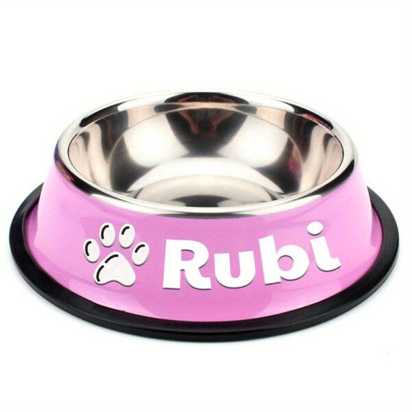 Customizable Anti Slip Stainless Steel Pet Bowl - Personalized with Name for Cats and Dogs Food and Water Supply - Image 25