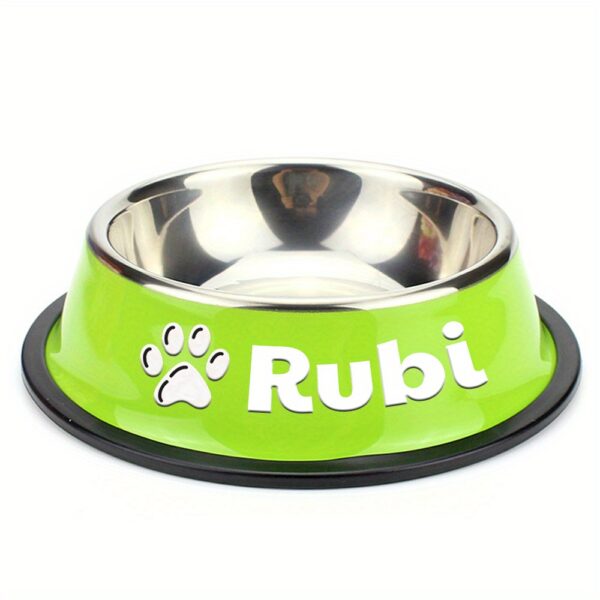 Customizable Anti Slip Stainless Steel Pet Bowl - Personalized with Name for Cats and Dogs Food and Water Supply - Image 10