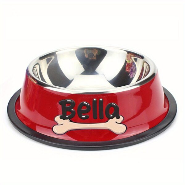 Customizable Anti Slip Stainless Steel Pet Bowl - Personalized with Name for Cats and Dogs Food and Water Supply - Image 14