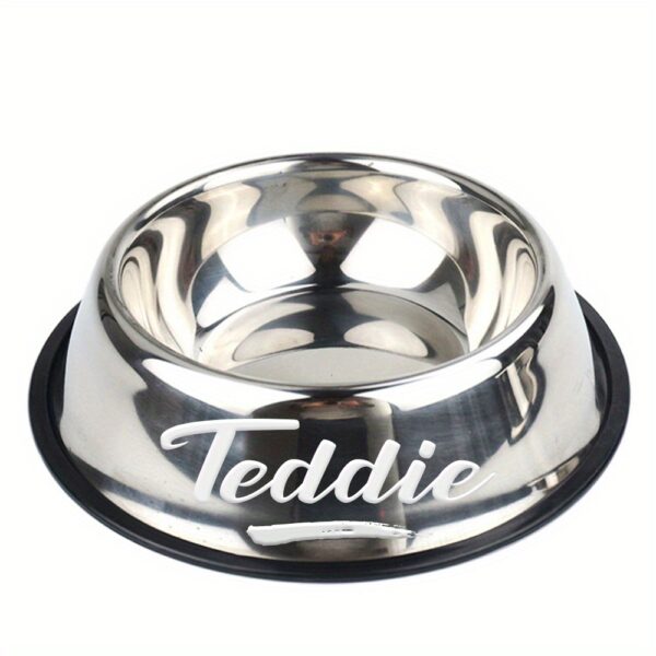Customizable Anti Slip Stainless Steel Pet Bowl - Personalized with Name for Cats and Dogs Food and Water Supply - Image 26