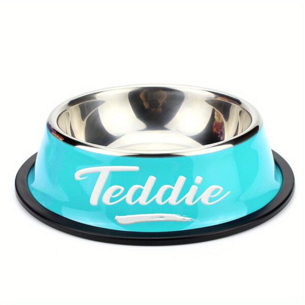 Customizable Anti Slip Stainless Steel Pet Bowl - Personalized with Name for Cats and Dogs Food and Water Supply - Image 16
