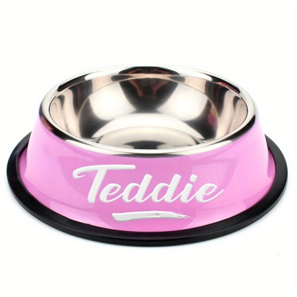 Customizable Anti Slip Stainless Steel Pet Bowl - Personalized with Name for Cats and Dogs Food and Water Supply - Image 21