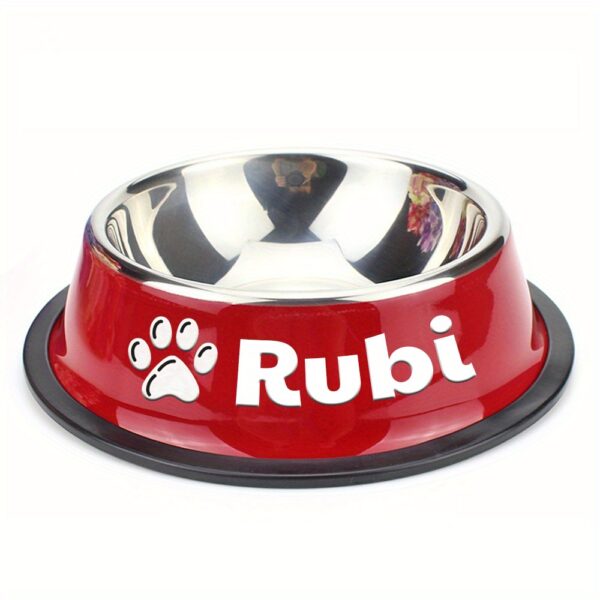 Customizable Anti Slip Stainless Steel Pet Bowl - Personalized with Name for Cats and Dogs Food and Water Supply - Image 15