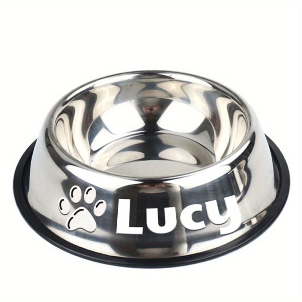 Customizable Anti Slip Stainless Steel Pet Bowl - Personalized with Name for Cats and Dogs Food and Water Supply - Image 30