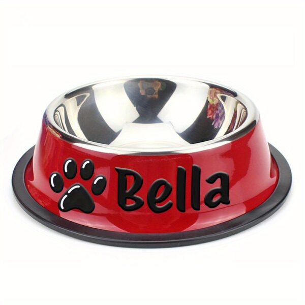 Customizable Anti Slip Stainless Steel Pet Bowl - Personalized with Name for Cats and Dogs Food and Water Supply - Image 12