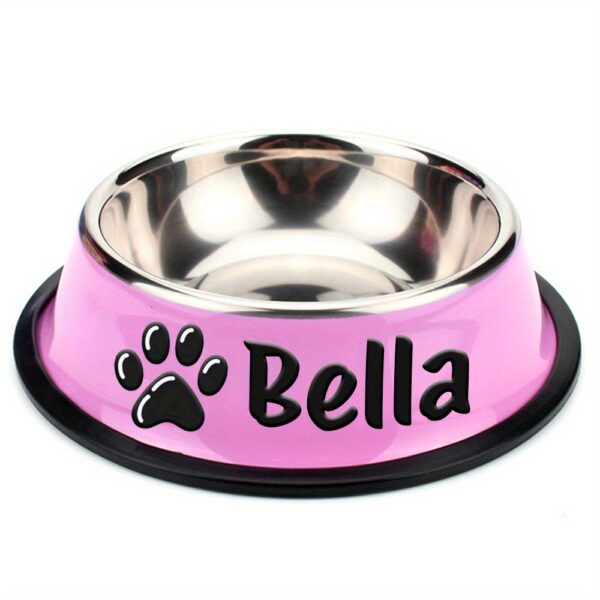Customizable Anti Slip Stainless Steel Pet Bowl - Personalized with Name for Cats and Dogs Food and Water Supply - Image 22